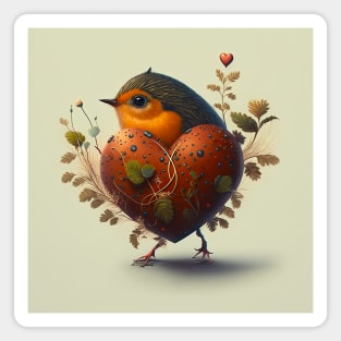 Bird with hearth Magnet